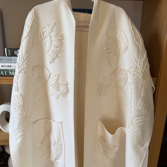 Valentino Garavani Jackets & Blazers - Valentino Macramé Embroidered Cape Coat – Size IT 42 (US 6–8)